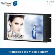 La fábrica de China Bucle automático de pantalla cubierta de metal lcd 10 pulgadas jugando incrustado pantalla de vídeo LCD sin marco, el uso flexible de juego desde la tarjeta sd