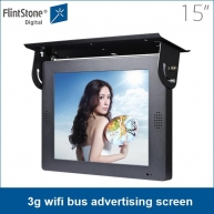 China 15 "LCD 3g wifi bus reclame-scherm, digitale reclame-schermen, opknoping LCD reclame tv-schermen fabriek