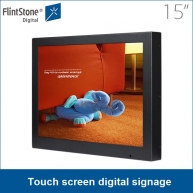 Fabbrica della Cina 15 pollici digital signage touch screen, chiosco monitor touch screen, lcd lettore multimediale monitor USB per la pubblicità